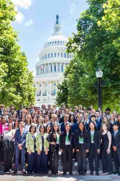 JA students in front of the nation's capital.